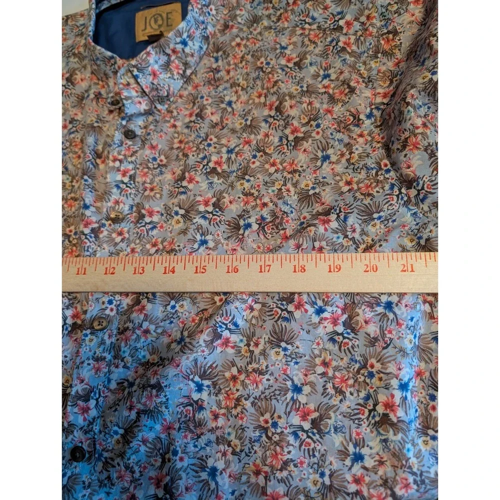 Joseph Abboud Floral Short Sleeve SlimFit Button Down Cotton Men's Shirt Size XL